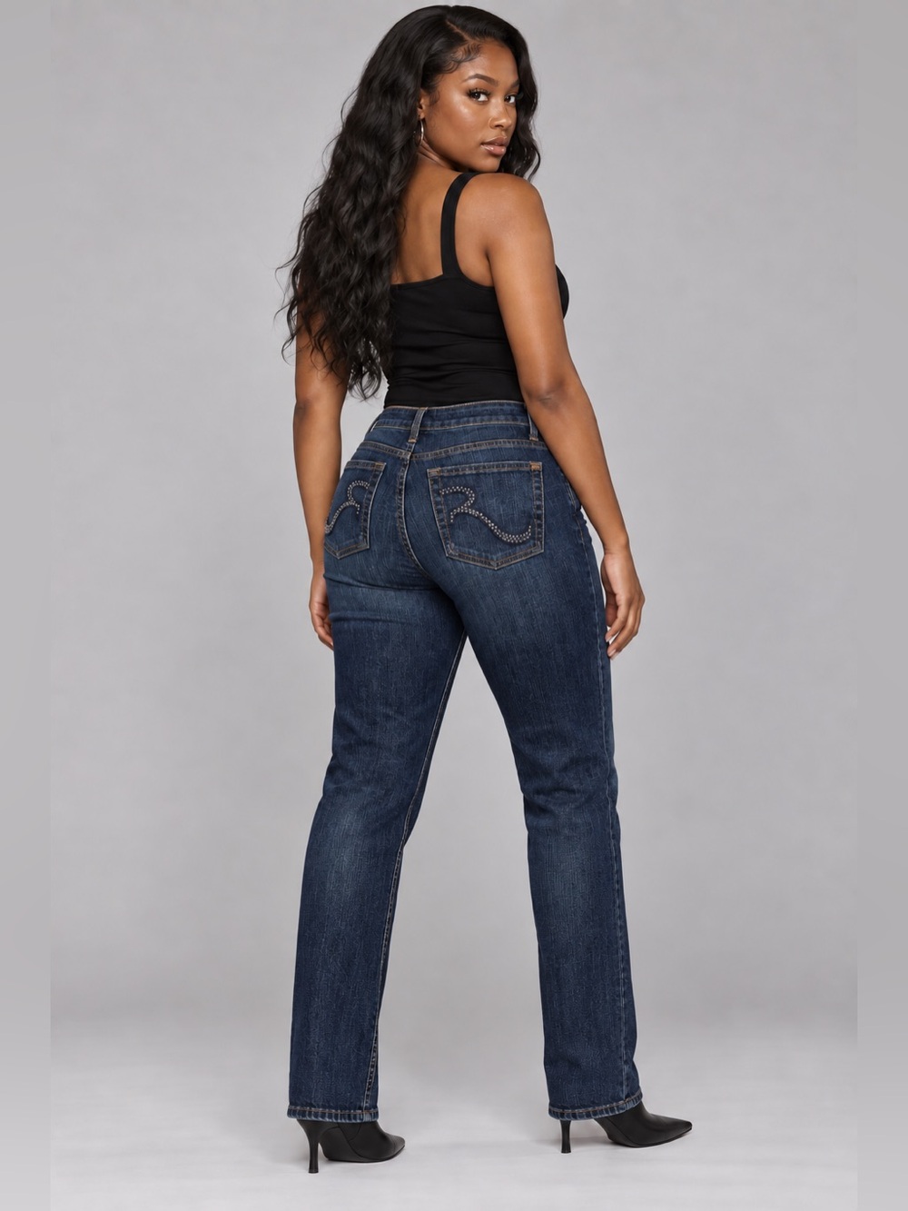 Rock & Republic Sadie Y2K McBling Studded Straight Leg Jeans 12M NWT
